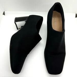 Donald Pliner Chelsie Crepe Elastic Black Square Toe Block Heel size 8.5
